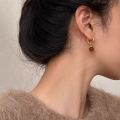 Daphne Vintage-Inspired Tiger-Eye Heart Stud Earrings