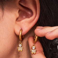 18K Gold-Plated Animal Charm Hoop Earrings
