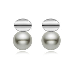 Nicolette Vintage-Inspired Pearl Geometric Stud Earrings