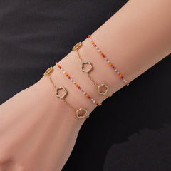 Natural Stone Floral Charm Necklace or Bracelet