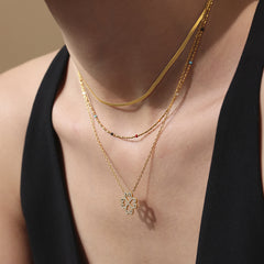 Cubic Zirconia Heart-Petal Necklace or Bracelet