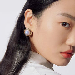 Nicolette Vintage-Inspired Pearl Huggie Earrings