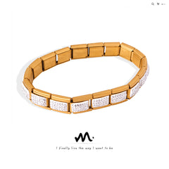 Sparkling Rectangle Link Bracelet