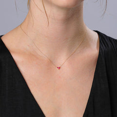 Camille Ruby-Tone Heart Choker Necklace