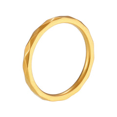 Gold-Tone Faceted Slim Band Ring