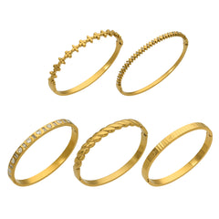 Geometric Cubic Zirconia Bangle Collection