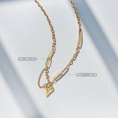 Open Heart Pendant Chain Necklace