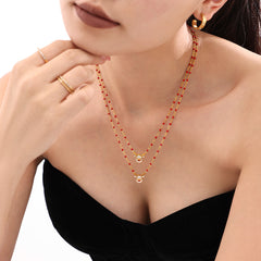 Cubic Zirconia Christmas Bell or Deer Necklace