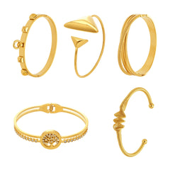 18K Gold-Plated Sculptural Open Cuff Bracelet