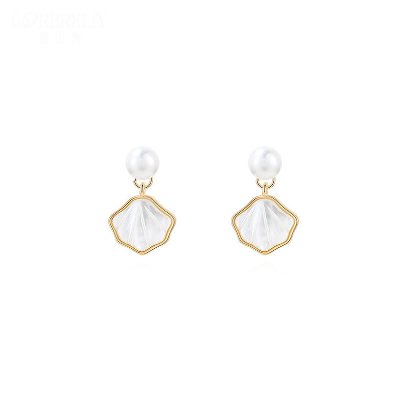 Marielle Vintage-Inspired White Mother-of-Pearl Stud Earrings