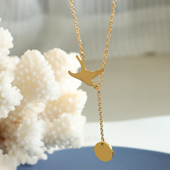 Gold-Tone Swallow Y Pendant Necklace