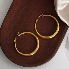 Large Polished 316L Stainless Steel Hoop Earrings