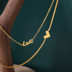 Heart and LOVE Double Layer Anklet