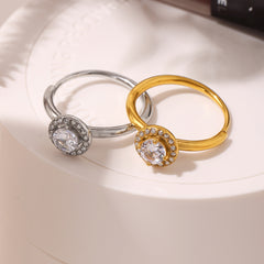 Round Cubic Zirconia Accent Ring