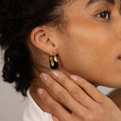 Marielle Vintage-Inspired Enamel Oval Stud Earrings