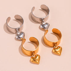 Open Heart Stainless Steel Statement Ring