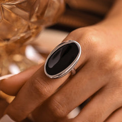 Oval Enamel Open Ring