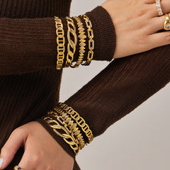 Cubic Zirconia Geometric Link Bangle Designs