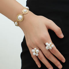 18K Gold-Plated Pearl-Look Bracelet or Ring