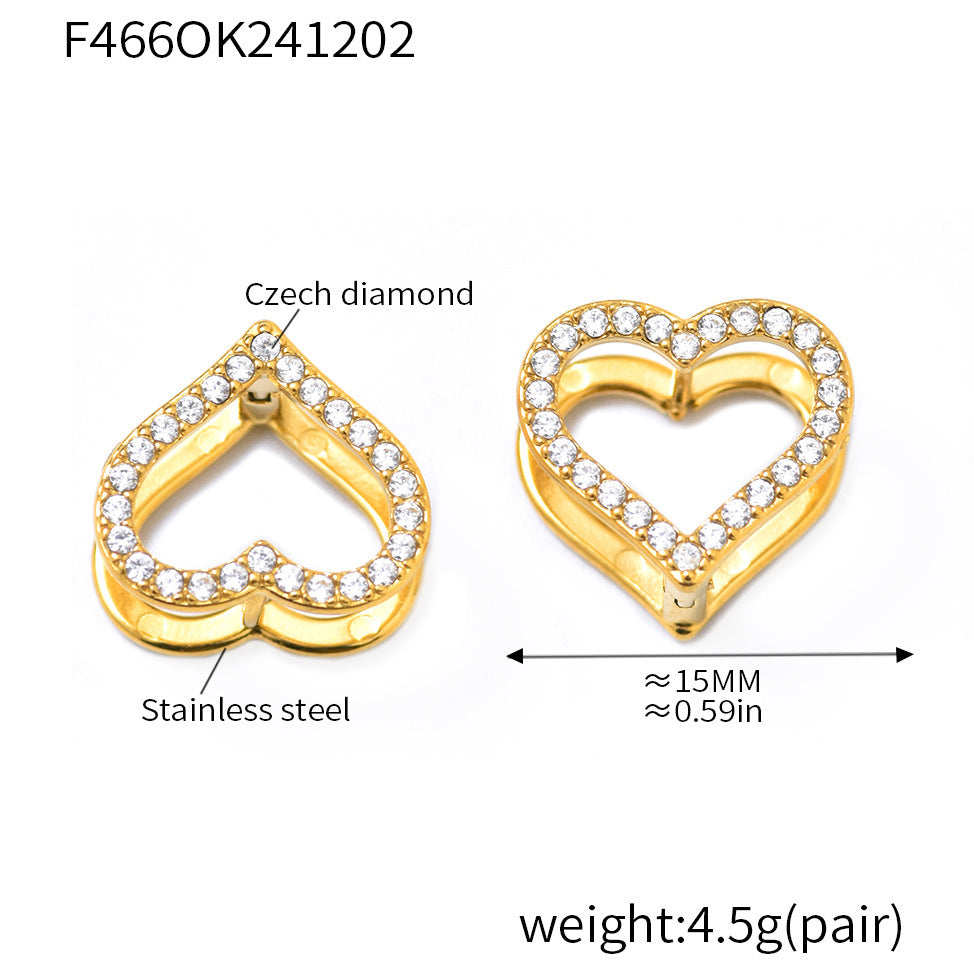Heart Cubic Zirconia Reversible-Style Earrings