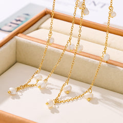 18K Gold-Plated Freshwater Pearl Charm Necklace
