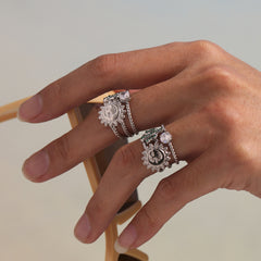 Cubic Zirconia Cactus Open Ring