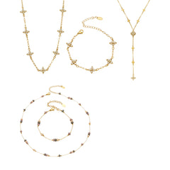 Floral Cubic Zirconia or Natural Stone Jewelry