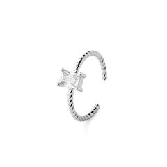Marielle Dainty Pavé Crystal Twisted Adjustable Ring