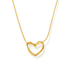 18K Gold-Plated Sculptural Open Heart Necklace