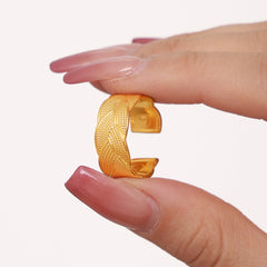 18K Gold-Plated Woven Open Stainless Steel Ring