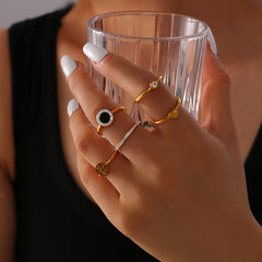 18K Gold-Plated Delicate Motif Ring