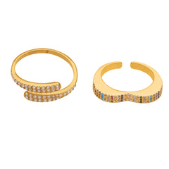 18K Gold-Plated Cubic Zirconia Open Band Rings