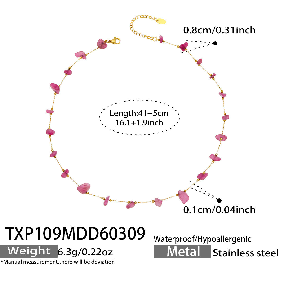 Natural Stone Accent Necklace or Bracelet