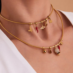 Mixed Charm Collar Necklace