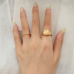 Angel Relief Signet Ring