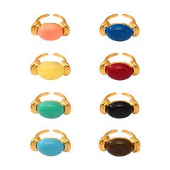 Oval Resin Color Accent Ring