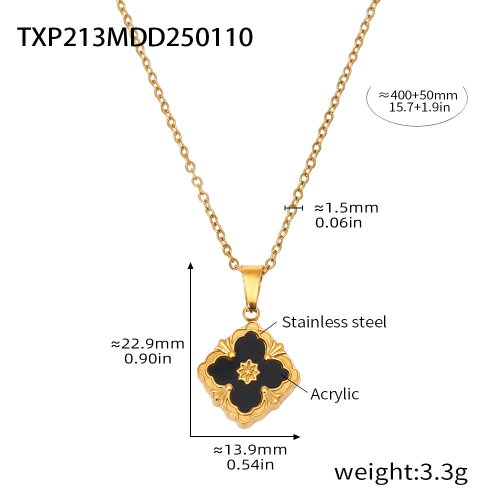 18K Gold-Plated Floral Inlay Necklace, Bracelet or Earrings