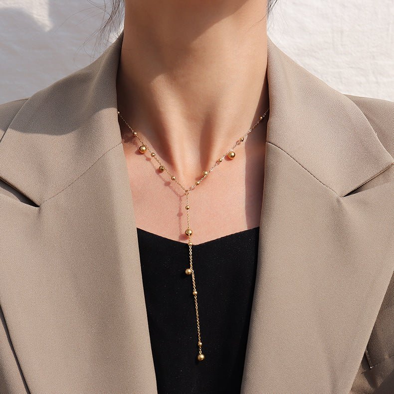 Beaded Y-Drop Necklace