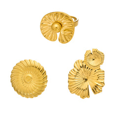 Sculptural Lotus Petal Statement Ring