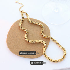 18K Gold-Plated Polished Link Necklace