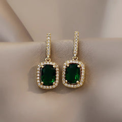 Nicolette Vintage-Inspired Emerald-Tone Stud Earrings