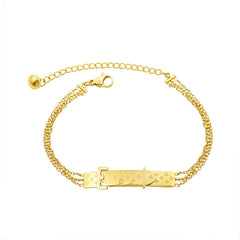 18K Gold-Plated Patterned Clasp Bracelet