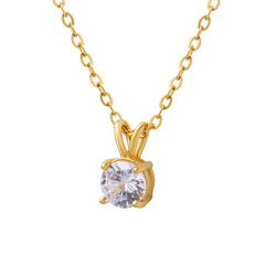 Round Cubic Zirconia Pendant Necklace