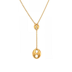 Polished Bean-Link Y-Lariat Necklace