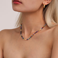 Multicolor Natural Stone Bead Necklace