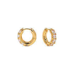 Nadine Emerald-Tone Pavé Stud Earrings