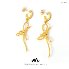 Knotted Line Drop Earrings