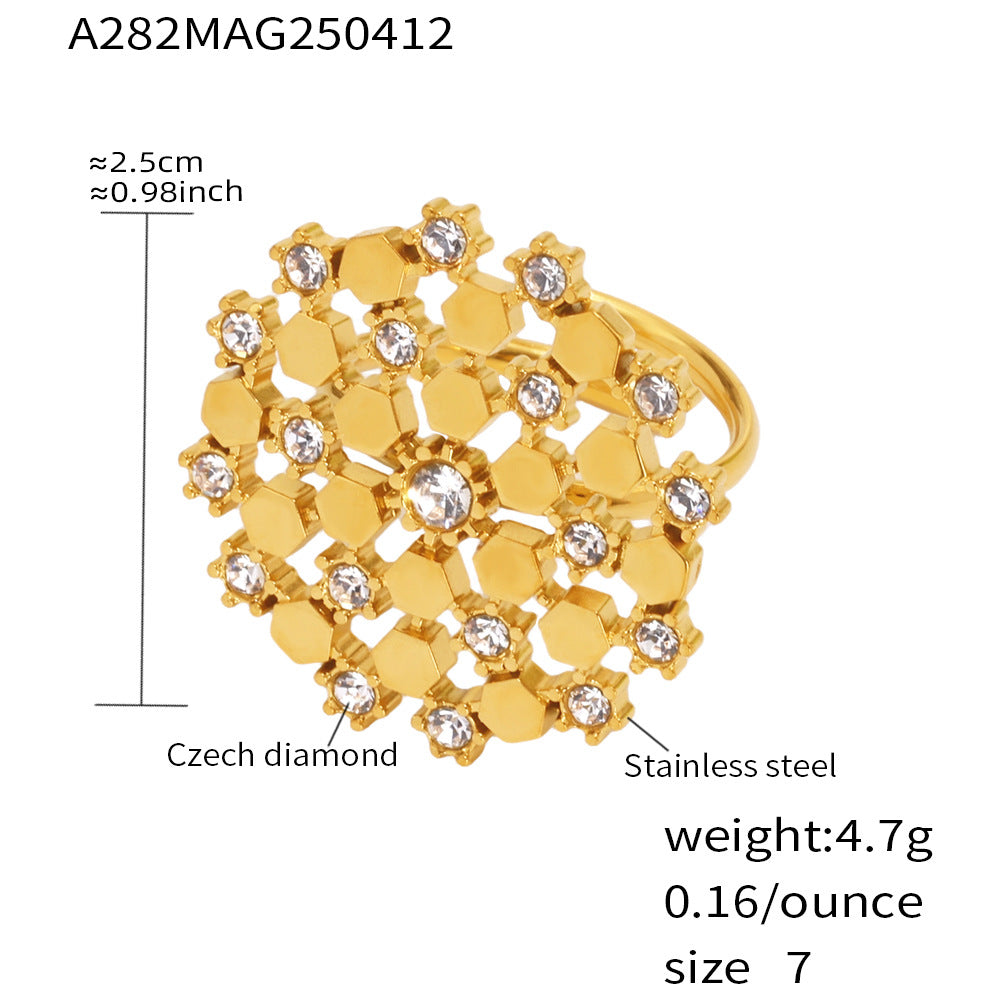 Cubic Zirconia Floral Earrings, Necklace & Ring