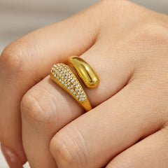 Enamel and Cubic Zirconia Open Ring Designs