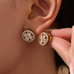 Cubic Zirconia Rotating Flower Necklace, Earrings or Ring